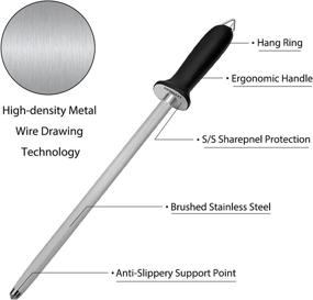 img 1 attached to 🔪 LEVINCHY Honing Steel 10 Inch Knife Sharpener Rod: The Ultimate Professional Knife Sharpening Tool