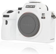 простой чехол для камеры easy hood для sony alpha a7iii a7 iii a7r iii a7riii ilce-7rm3 a73 a7r3 a7r mark iii, мягкий силиконовый защитный корпус для корпуса камеры, белого цвета. логотип