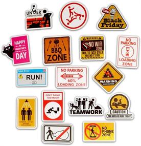 img 1 attached to 🚧 High-Quality Waterproof Vinyl Warning Sign Stickers | Set of 50 for Laptop, Car, Bike & More!