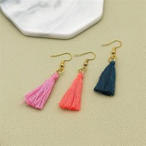 img 1 attached to Multi Color Tassels Earring Jewelry Accessory Beading & Jewelry Making