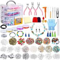 complete jewelry making kit with 1960 pieces - beads, charms, findings, pliers, beading wire for bracelets, necklaces, earrings making and repairing - pp opount jewelry making supplies logo