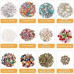 img 2 attached to Complete Jewelry Making Kit with 1960 Pieces - Beads, Charms, Findings, Pliers, Beading Wire for Bracelets, Necklaces, Earrings Making and Repairing - PP OPOUNT Jewelry Making Supplies