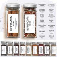 🌶️ netany 25 pcs spice jars with label - minimalist glass bottles for seasoning storage, rustic farmhouse spice labels, collapsible funnel and 4oz containers – organize your spice rack логотип