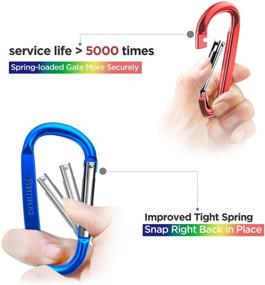 img 3 attached to Gimars GM-510: 10 Pcs Durable Spring-Loaded Gate Aluminum D Ring Carabiners Clips Hook for Home, Rv, Camping, Fishing, Hiking, Traveling
