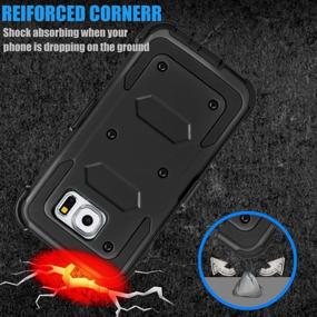 img 2 attached to 📱 Tekcoo(TM) Galaxy S6 Case: Shock Absorbing Coal Black Defender Combo Case Cover Shell with Kickstand for Samsung Galaxy S6 S VI G9200