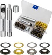 100 sets of 1/2 inch grommet kit with tools and storage box 🔧 - luxiv grommets eyelets 12mm sewing eyelets in 4 colors (gold, silver, black, metal) logo