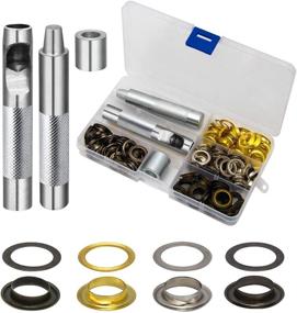 img 4 attached to 100 Sets of 1/2 Inch Grommet Kit with Tools and Storage Box 🔧 - Luxiv Grommets Eyelets 12mm Sewing Eyelets in 4 Colors (Gold, Silver, Black, Metal)