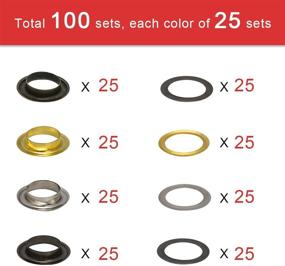 img 3 attached to 100 Sets of 1/2 Inch Grommet Kit with Tools and Storage Box 🔧 - Luxiv Grommets Eyelets 12mm Sewing Eyelets in 4 Colors (Gold, Silver, Black, Metal)