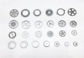 img 1 attached to 🔧 Yueton 100 Gram (Approx 70pcs) Silver Antique Steampunk Gears Charms Clock Watch Wheel Gear for Crafting - Enhanced SEO