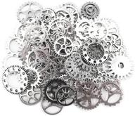 🔧 yueton 100 gram (approx 70pcs) silver antique steampunk gears charms clock watch wheel gear for crafting - enhanced seo logo