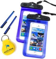 🐬 dolphin marine products water-resistant phone pouch - 2 pack (blue/purple) logo