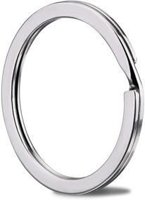 img 2 attached to 🔑 Pack of 10 – 1 Inch Flat Key Rings Metal Keychain Rings – Split Keyrings for Keys Attachment, Home, Car, Office – Silver Flat O-Ring