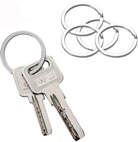 img 1 attached to 🔑 Pack of 10 – 1 Inch Flat Key Rings Metal Keychain Rings – Split Keyrings for Keys Attachment, Home, Car, Office – Silver Flat O-Ring