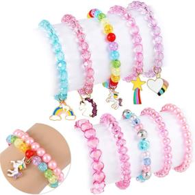 img 4 attached to 🌈 Colorful Friendship Bracelet, Stretchy and Vibrant - GC Rainbow