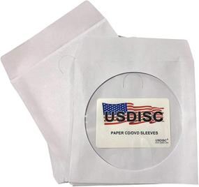 img 1 attached to USDISC Paper Sleeves with 100g Window & Flap in White - Pack of 100