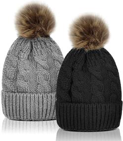 img 4 attached to 🐆 Slouchy Whiteleopard Beanie: Stylish Toddler Girls' Cold Weather Accessories