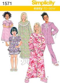 img 1 attached to Simplicity 1571 Sewing Patterns for Girl's Top, Pants, and Nightgown - Sizes 3-6