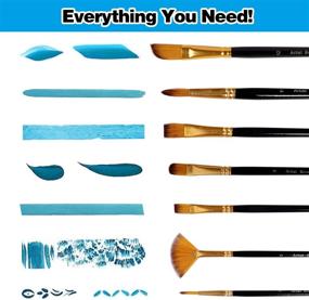 img 1 attached to 🎨 GQC 12 Pack Paint Brushes Set with Palette, Sponge, Spatula, and Storage Case - Perfect for Professional Artists, Kids, and Adults - Ideal for Acrylic, Watercolor, and Oil Painting - High-Quality Art Supplies