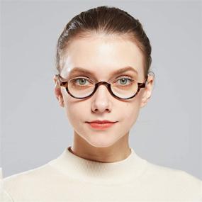 img 2 attached to 👓 AMILLET Half Moon Frame Reading Glasses: Stylish Retro Round Design for Women and Men- 2 Pairs with Spring Hinge Readers