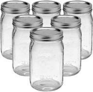 bedoo 32 oz wide mouth mason jars 6 pack with lids and bands - quart size clear glass jars with airtight lids (set of 6) logo