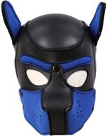unleash your inner pup with the removable neoprene full face dog head mask for adults logo