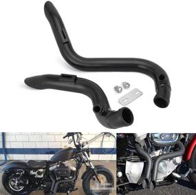 img 3 attached to 🔥 JFG RACING Sportster Exhaust 2.0" Slip-On Pipe, Black - Fits Iron 883, Sportster 1200, Dyna FXD & FXDWG Models with FORWARD CONTROLS ONLY - Ideal for Touring