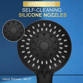 img 1 attached to 🚿 Luxsego High Pressure Handheld Shower Head: 5-Setting Powerful Spray, Ideal for Low Pressure Water Supply, 59'' PVC Hose, Solid Brass Bracket, Matte Black