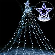 🌟 345 led joiedomi christmas outdoor star string lights - 8 lighting modes for tree decor, home party, wedding, garden, yard, patio xmas outdoor decorations (white) логотип