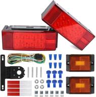 🚤 wonenice 12v led submersible trailer tail light kit - low profile & rectangle led lights with wiring harness for boat trailers logo