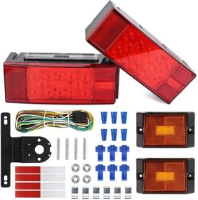 img 4 attached to 🚤 WoneNice 12V LED Submersible Trailer Tail Light Kit - Low Profile & Rectangle LED Lights with Wiring Harness for Boat Trailers