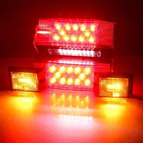 img 3 attached to 🚤 WoneNice 12V LED Submersible Trailer Tail Light Kit - Low Profile & Rectangle LED Lights with Wiring Harness for Boat Trailers