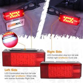 img 2 attached to 🚤 WoneNice 12V LED Submersible Trailer Tail Light Kit - Low Profile & Rectangle LED Lights with Wiring Harness for Boat Trailers