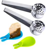 🍵 stainless steel tea bag tongs set - 2pcs round tea bag squeezer with 2pcs bunny silicone tea bag holders & rests - 6inch tea bag strainer clips for kitchen bar tools - use as herb or sugar ice cube логотип