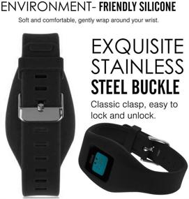 img 2 attached to 📿 QGHXO Buckle Bracelet for Fitbit Zip: Silicone Band with Chrome Watch Clasp - Replacement & Fastener Buckle Included