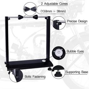img 2 attached to 🔧 Портативный стенд для балансировки колес TiAMAHAUL: эффективное устройство для статической балансировки и выправки ободов мотоцикла/велосипеда с регулируемыми центровочными конусами