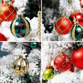 img 1 attached to 🎄 Vibrant & Shatterproof Christmas Tree Ornaments, 35ct Ball Decor Set – Red, Green, and Gold Ornament Set