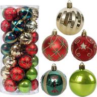 🎄 vibrant & shatterproof christmas tree ornaments, 35ct ball decor set – red, green, and gold ornament set logo