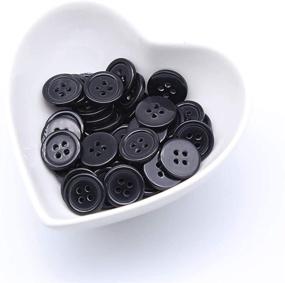 img 3 attached to 🔘 Pack of 160 Pcs GANSSIA 5/8 Inch 4 Holes Black Round Buttons 15mm Sewing Craft Buttons