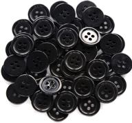 🔘 pack of 160 pcs ganssia 5/8 inch 4 holes black round buttons 15mm sewing craft buttons logo