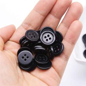 img 2 attached to 🔘 Pack of 160 Pcs GANSSIA 5/8 Inch 4 Holes Black Round Buttons 15mm Sewing Craft Buttons