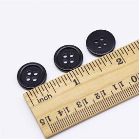 img 1 attached to 🔘 Pack of 160 Pcs GANSSIA 5/8 Inch 4 Holes Black Round Buttons 15mm Sewing Craft Buttons