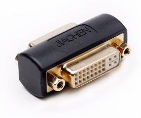 img 1 attached to Black Gold Plated DVI Coupler Gender Changer Bulkhead Mount Adapter - Female to Female