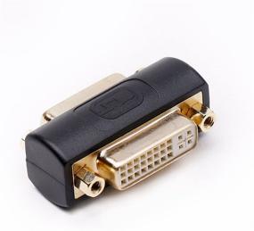 img 2 attached to Black Gold Plated DVI Coupler Gender Changer Bulkhead Mount Adapter - Female to Female