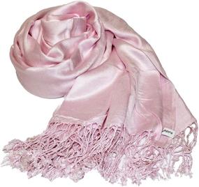 img 1 attached to 🧣 Kuldip Satin Pashmina Shawl Wrap Scarf – Plain & Elegant for Fashionable Style.