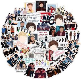 img 4 attached to 🎵 52-Piece One Direction Stickers Set - Waterproof Vinyl Decals for Laptop, Water Bottle, Bumper, Luggage, Computer, Skateboard, Snowboard