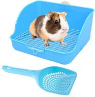 🐰 hamiledyi small animal rabbit litter toilet: corner grate cage box for guinea pigs, ferrets, and more logo