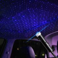 🌟 booreina star projector night light with sound activation - usb-powered violet blue interior car lights for romantic bedroom, ceiling, car, and party decorations логотип