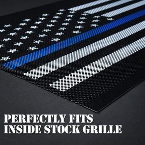 img 3 attached to Xprite Aluminum Alloy Front Grill Inserts Mesh With Law Enforcement Blue Stripe Compatible With 2007-2018 Jeep Wrangler JK Stock Grille