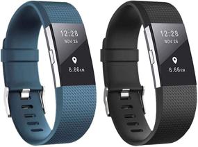 img 4 attached to 🏊 Непромокаемые браслеты Fitbit Charge 2 в упаковке по 2 штуки - классические и специальные заменяемые ремешки | Регулируемые спортивные браслеты для женщин и мужчин (размеры Small и Large)