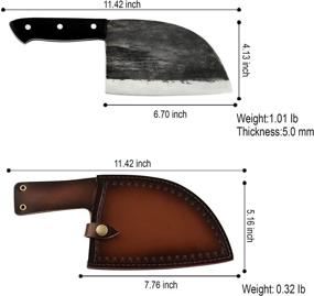 img 2 attached to 🔪 Премиальный нож-шеф поварской Full Tang 6,7 дюйма "Сербский Кованый" Инструмент для Кухни в комплекте с кожаными ножнами для подлинного опыта XYJ